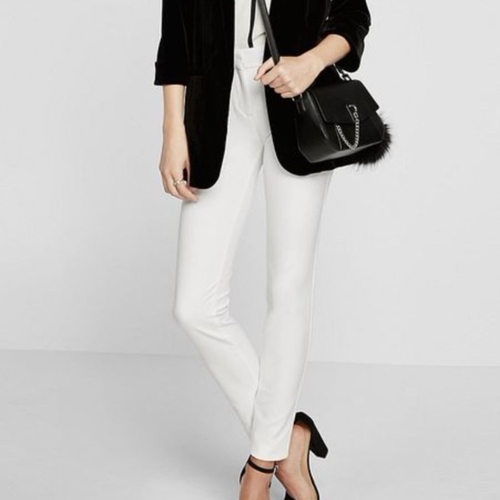NWT white classy express mid rise stretch trousers